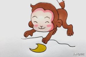 猴子吃西瓜简笔画图片(儿童简笔画猴子吃西瓜)